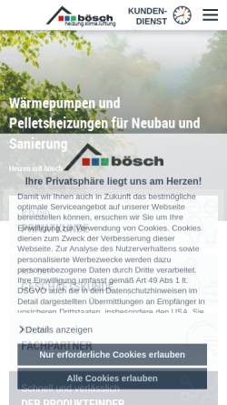 Vorschau der mobilen Webseite www.boesch.at, Heizbösch Walter Bösch KG