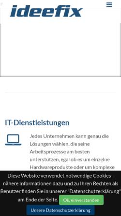 Vorschau der mobilen Webseite www.ideefix.eu, Ideefix System- und Softwareentwicklung GmbH,
