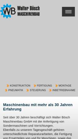 Vorschau der mobilen Webseite www.wboesch.at, Walter Bösch Maschinenbau Ges.m.b.H.