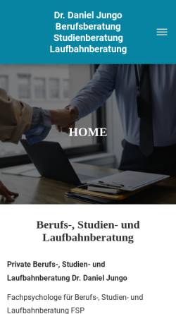 Vorschau der mobilen Webseite www.danieljungo.ch, Laufbahnberatung Daniel Jungo