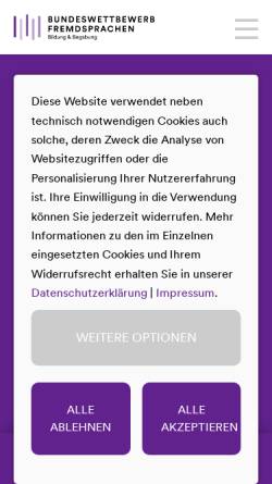 Vorschau der mobilen Webseite www.bundeswettbewerb-fremdsprachen.de, Bundeswettbewerb Fremdsprachen