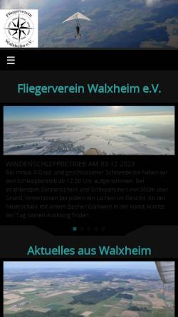 Vorschau der mobilen Webseite www.fliegervereinwalxheim.de, Fliegerverein Walxheim