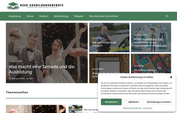 Vorschau von www.neue-ausbildungsberufe.de, Neue Ausbildungsberufe