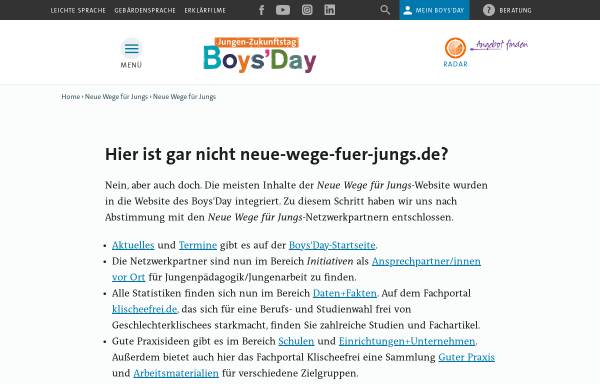 Vorschau von www.neue-wege-fuer-jungs.de, Neue Wege für Jungs