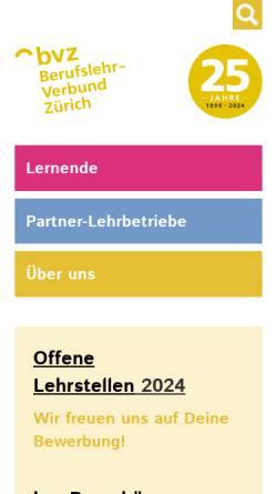 Vorschau der mobilen Webseite www.berufslehrverbund.ch, Stiftung Berufslehrverbund Zürich