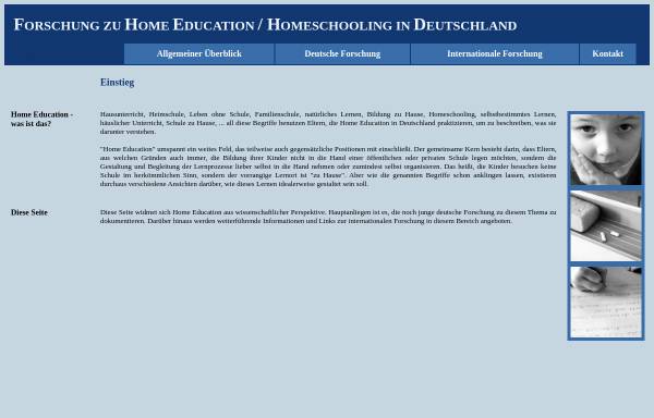 Vorschau von www.homeschooling-forschung.de, Home Education in Deutschland
