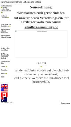 Vorschau der mobilen Webseite www.leben-ohne-schule.de, Informationszentrum Leben ohne Schule