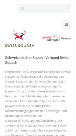 Vorschau der mobilen Webseite www.squash.ch, Schweizerischer Squash-Verband