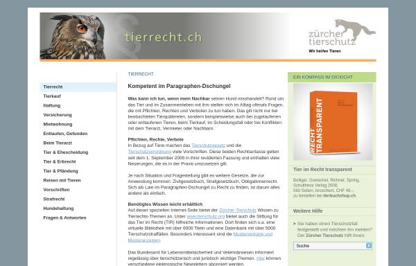 Vorschau von www.tierrecht.ch, Tier im Recht