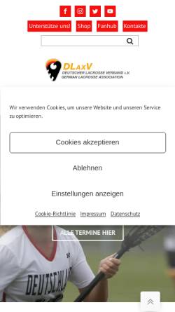 Vorschau der mobilen Webseite www.dlaxv.de, Deutscher Lacrosse Verband e.V.