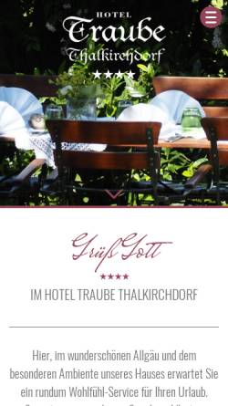 Vorschau der mobilen Webseite www.traube-thalkirchdorf.de, Hotel Traube Thalkirchdorf