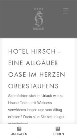 Vorschau der mobilen Webseite www.kurhotel-hirsch.de, Kurhotel Hirsch