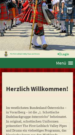 Vorschau der mobilen Webseite www.dudelsackgruppe.com, Erste schottische Dudelsackgruppe Österreichs