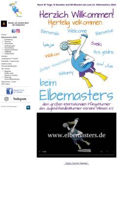 Vorschau der mobilen Webseite www.elbe-masters.de, Internationales Jugendhandballturnier