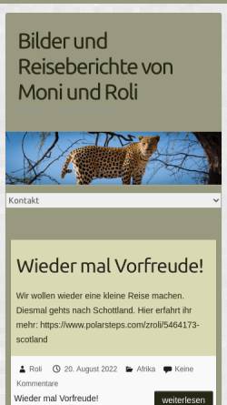 Vorschau der mobilen Webseite www.moniundroli.ch, Reisebericht einer Weltreise 2004-2006 [Monika und Roland]