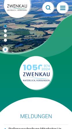 Vorschau der mobilen Webseite www.zwenkau.de, Zwenkau online