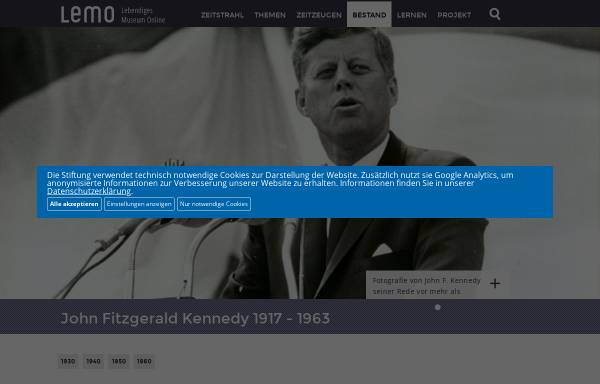Vorschau von www.hdg.de, John F. Kennedy