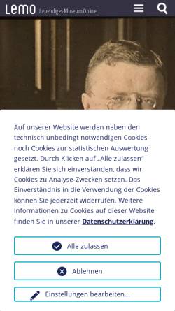 Vorschau der mobilen Webseite www.dhm.de, Theodore Roosevelt