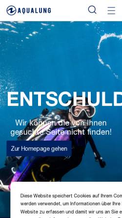 Vorschau der mobilen Webseite www.aqualung.de, JWL Aqualung Tauchsportartikel GmbH