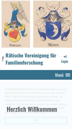 Vorschau der mobilen Webseite www.rvff.ch, Rätische Vereinigung für Familienforschung (RVFF)