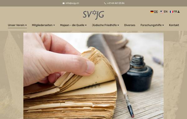 Vorschau von www.svjg.ch, Schweizerische Vereinigung für Jüdische Genealogie (SVJG)
