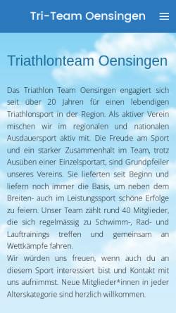 Vorschau der mobilen Webseite www.triteam.ch, Tri Team Oensingen.CH