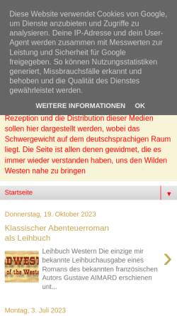 Vorschau der mobilen Webseite westernromane.blogspot.de, Wildwester