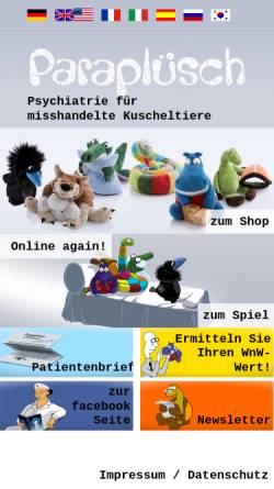Vorschau der mobilen Webseite www.parapluesch.de, Die Anstalt - Psychiatrie für misshandelte Kuscheltiere