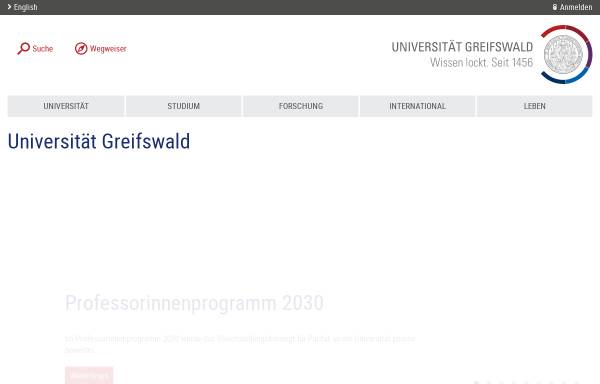Vorschau von www.uni-greifswald.de, Ernst-Moritz-Arndt-Universität Greifswald