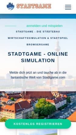 Vorschau der mobilen Webseite www.stadtgame.de, Stadtgame