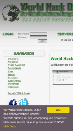 Vorschau der mobilen Webseite world-hack.org, World Hack Organization