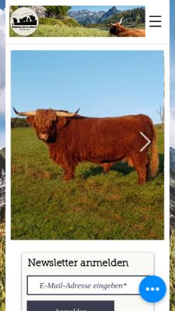 Vorschau der mobilen Webseite www.highlandcattle.ch, The Highland Cattle Society