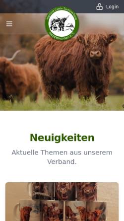 Vorschau der mobilen Webseite www.highland-rinder.de, Highland Cattle Zuchtverband Niedersachsen e.V.