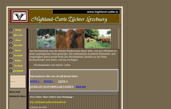 Vorschau von homepages.internet.lu, Highlandzuchtverein Luxemburg