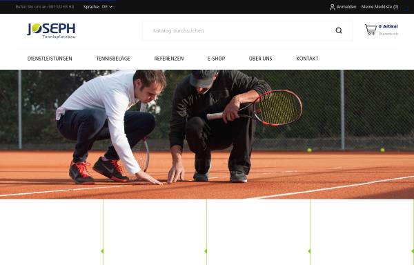 Vorschau von www.josephtennis.ch, Joseph Tennisplatzbau AG/CH