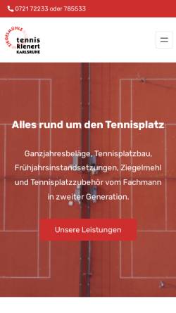 Vorschau der mobilen Webseite www.tennis-klenert.de, Tennis Klenert