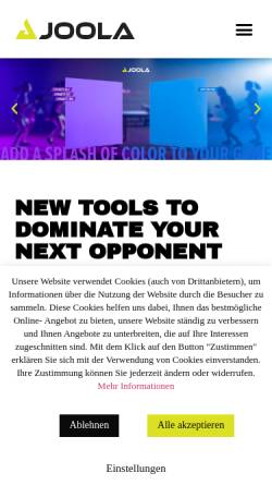 Vorschau der mobilen Webseite www.joola.de, JOOLA Tischtennis GmbH
