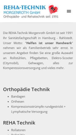 Vorschau der mobilen Webseite www.reha-technik-hamburg.de, Reha-Technik Drucklieb & Morgenroth GmbH