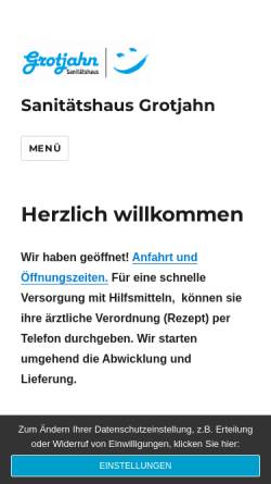 Vorschau der mobilen Webseite www.grotjahn.de, Sanitätshaus Grotjahn