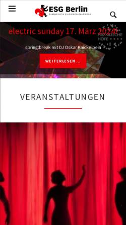 Vorschau der mobilen Webseite esgberlin.de, Evangelische Studierendengemeinde Berlin - ESG