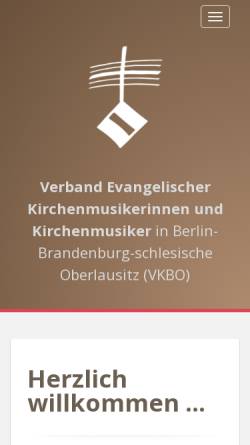 Vorschau der mobilen Webseite kirchenmusikerverband-ekbo.de, Verband Evangelischer Kirchenmusikerinnen und Kirchenmusiker in Berlin-Brandenburg-schlesische Oberlausitz (VKBO)