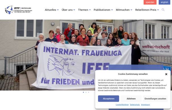 Vorschau von www.wilpf.de, Internationale Frauenliga für Frieden und Freiheit