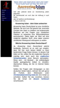 Vorschau der mobilen Webseite www.answering-islam.de, Answering Islam Deutschland