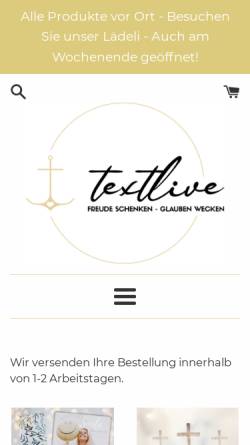 Vorschau der mobilen Webseite www.textlive.ch, TextLive - das Evangelium kreativ weitersagen!