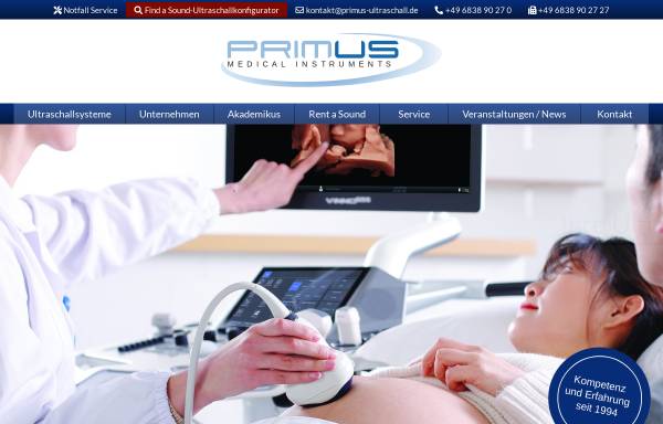 Vorschau von www.primus-ultraschall.de, Primus Medical Instruments GmbH