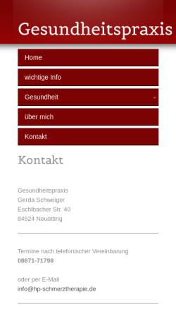 Vorschau der mobilen Webseite www.praxis-rackow.de, Gesundheitspraxis Gerda Rackow