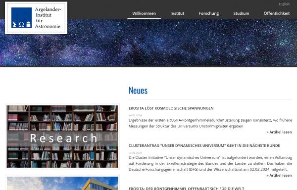 Vorschau von www.astro.uni-bonn.de, Astronomische Institute der Universität Bonn