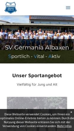 Vorschau der mobilen Webseite www.sv-albaxen.de, SV Germania Albaxen 1928 e.V.