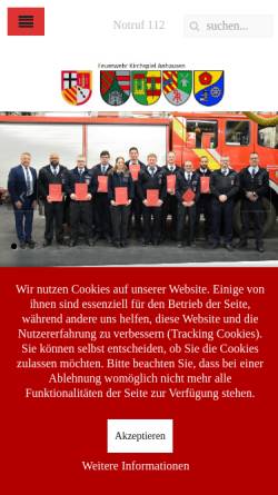 Vorschau der mobilen Webseite www.feuerwehr-kirchspiel-anhausen.de, Freiwillige Feuerwehr Löschzug Kirchspiel Anhausen