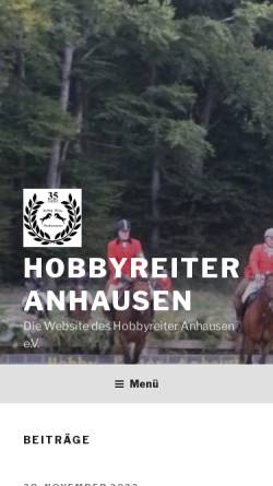 Vorschau der mobilen Webseite hobbyreiter-anhausen.de, Hobbyreiter Anhausen e.V.